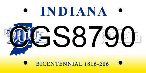 CGS8790 Indiana License Plate