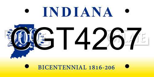 CGT4267 Indiana License Plate
