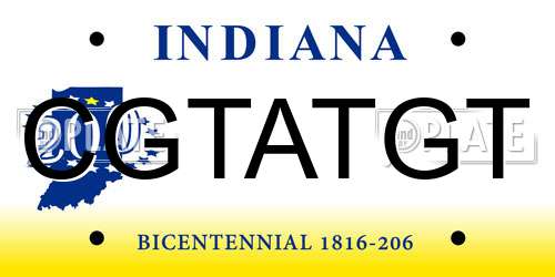 CGTATGT Indiana License Plate