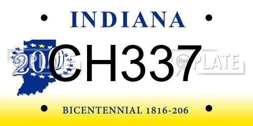 CH337 Indiana License Plate