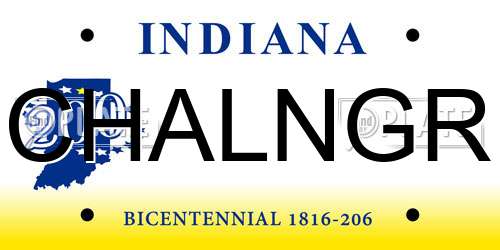 CHALNGR Indiana License Plate