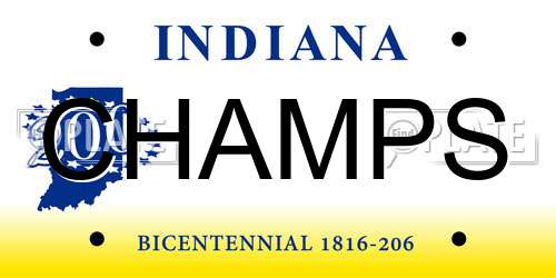 CHAMPS Indiana License Plate