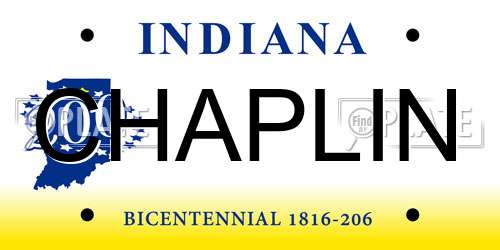 CHAPLIN Indiana License Plate