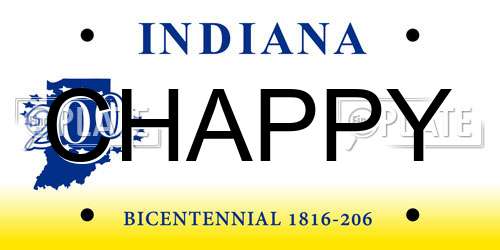 CHAPPY Indiana License Plate