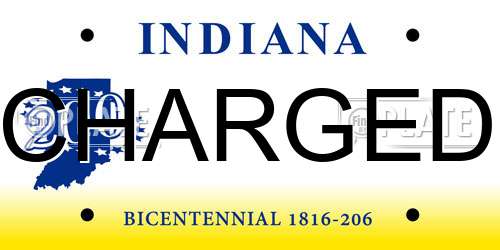 CHARGED Indiana License Plate