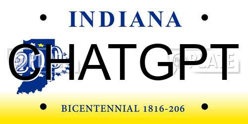 CHATGPT Indiana License Plate