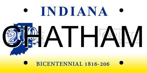 CHATHAM Indiana License Plate