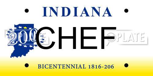 CHEF Indiana License Plate