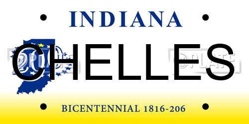 CHELLES Indiana License Plate