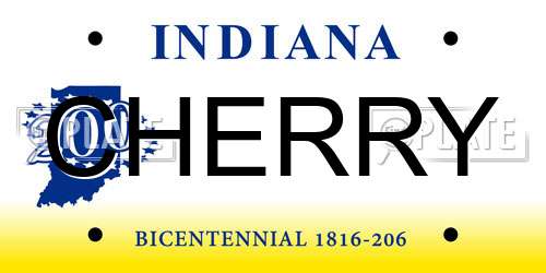 CHERRY Indiana License Plate