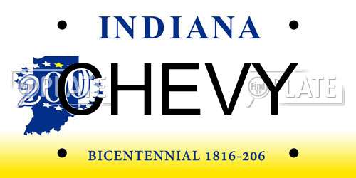 CHEVY Indiana License Plate