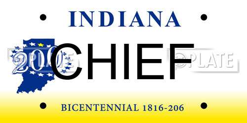 CHIEF Indiana License Plate