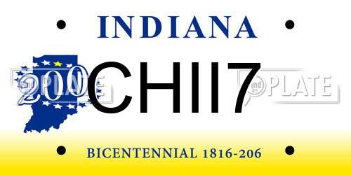 CHII7 Indiana License Plate