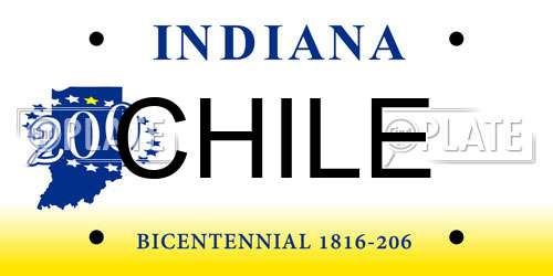 CHILE Indiana License Plate