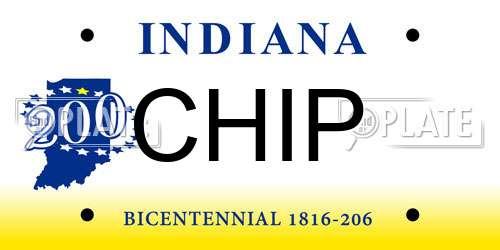 CHIP Indiana License Plate