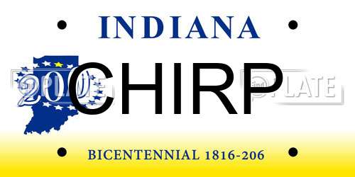 CHIRP Indiana License Plate