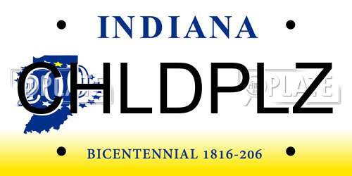 CHLDPLZ Indiana License Plate