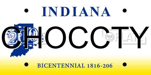 CHOCCTY Indiana License Plate