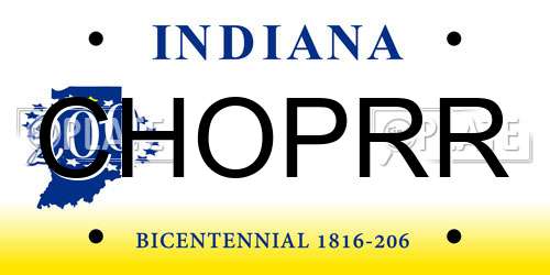 CHOPRR Indiana License Plate