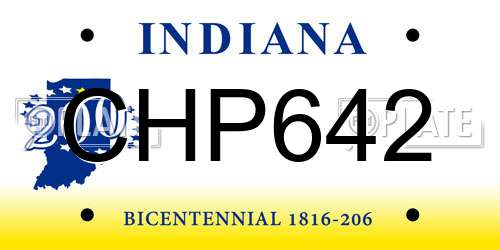 CHP642 Indiana License Plate