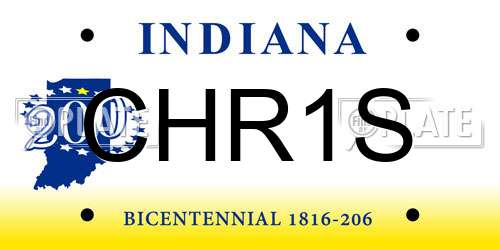 CHR1S Indiana License Plate