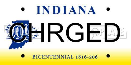 CHRGED Indiana License Plate
