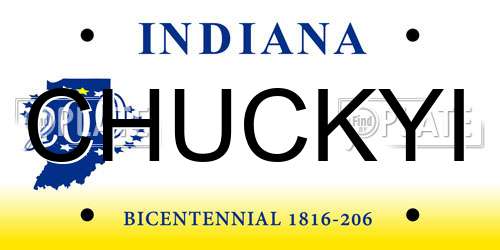 CHUCKYI Indiana License Plate