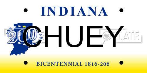 CHUEY Indiana License Plate