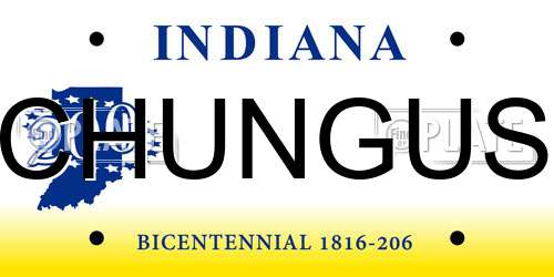 CHUNGUS Indiana License Plate