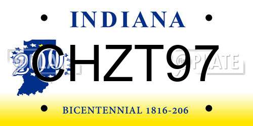 CHZT97 Indiana License Plate