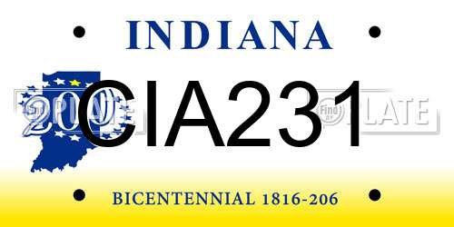 CIA231 Indiana License Plate