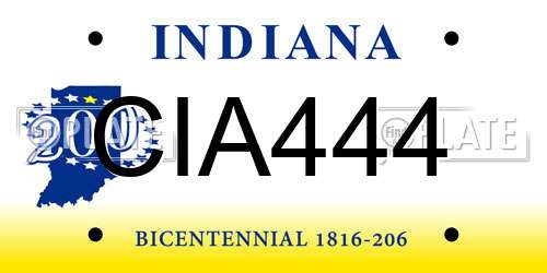 CIA444 Indiana License Plate