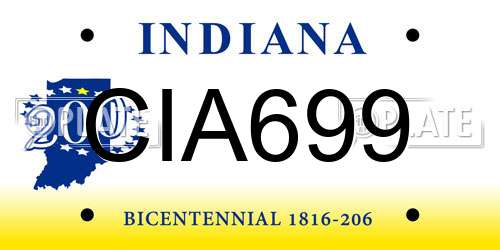 CIA699 Indiana License Plate