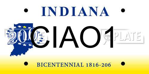 CIAO1 Indiana License Plate