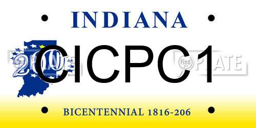 CICPC1 Indiana License Plate