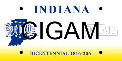 CIGAM Indiana License Plate