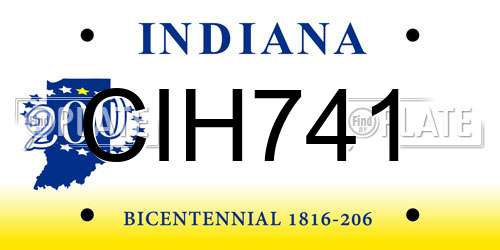 CIH741 Indiana License Plate