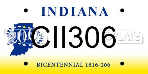 CII306 Indiana License Plate