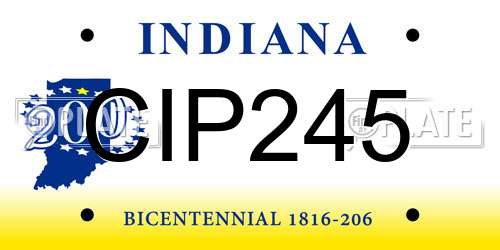 CIP245 Indiana License Plate