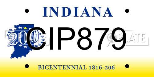 CIP879 Indiana License Plate