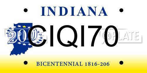 CIQI70 Indiana License Plate