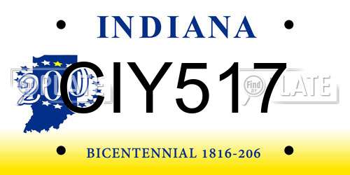 CIY517 Indiana License Plate