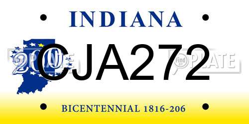CJA272 Indiana License Plate