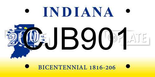 CJB901 Indiana License Plate