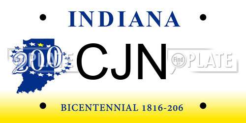 CJN Indiana License Plate