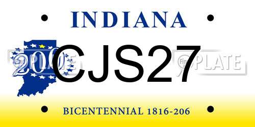 CJS27 Indiana License Plate