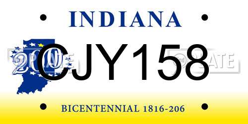 CJY158 Indiana License Plate