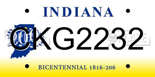 CKG2232 Indiana License Plate