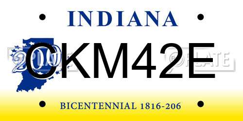 CKM42E Indiana License Plate