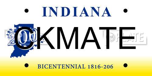CKMATE Indiana License Plate